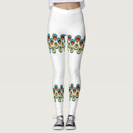 Legging Vintage paon on white