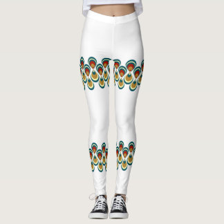 Legging Vintage paon on white