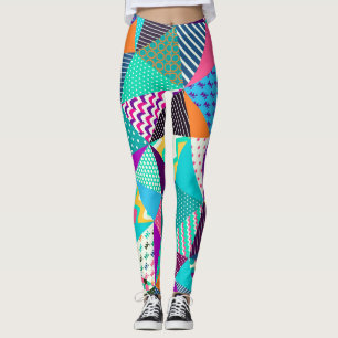 Legging Vintage Patchwork Decorative Patterative Design