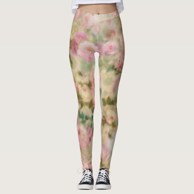 Legging Vintage Pink Rose Floral (Frente)