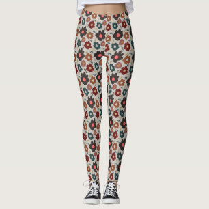 Legging Vintage Primavera Colorful Poppy WildFlowers Flora