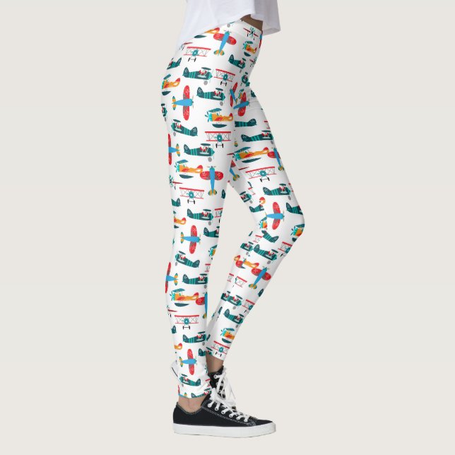 Legging vintage retro airplane pattern (Direita)
