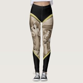 Legging Vintage Romance casal, amor de homem e mulher