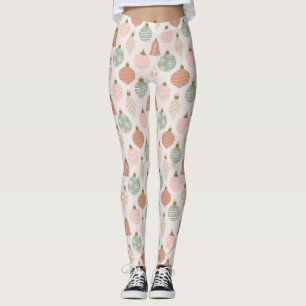 Legging Vintage Sage - Ornamentos Verdes e Rosa Esmagados