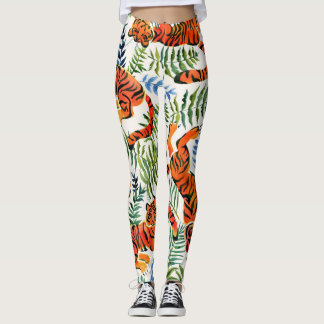 Legging Vintage Tiger Jungle Watercolor