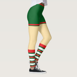 Legging Vintage Trendage Holiday Elf Green White Red