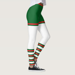 Legging Vintage Trendage Holiday Elf Green White Red