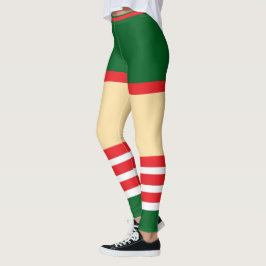 Legging Vintage Trendage Holiday Elf Green White Red