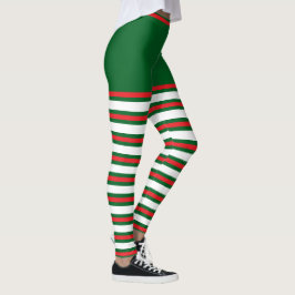 Legging Vintage Trendage Holiday Elf Green White Red