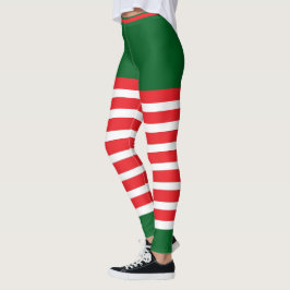 Legging Vintage Trendage Holiday Elf Green White Red
