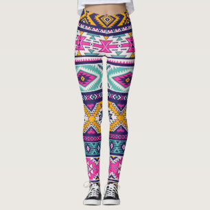 Legging Vintage tribal Navajo: padrão retrô