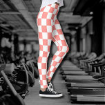 Legging Vintagem da prancheta de xerostes vermelhos pastel<br><div class="desc">Vintage da prancheta de xerostes vermelhos e brancos.</div>