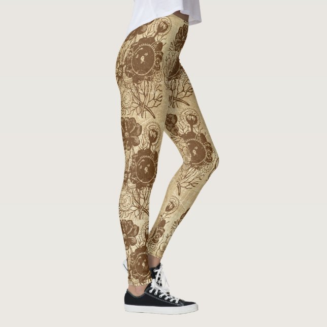 Legging Vintagem De Flores E Ursos (Direita)