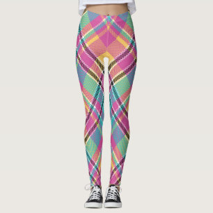 Legging Vintagem Geométrica Moderna do Padrão Colorfull