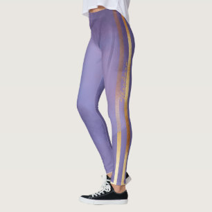 Legging Violet Floral abstrato Dourado