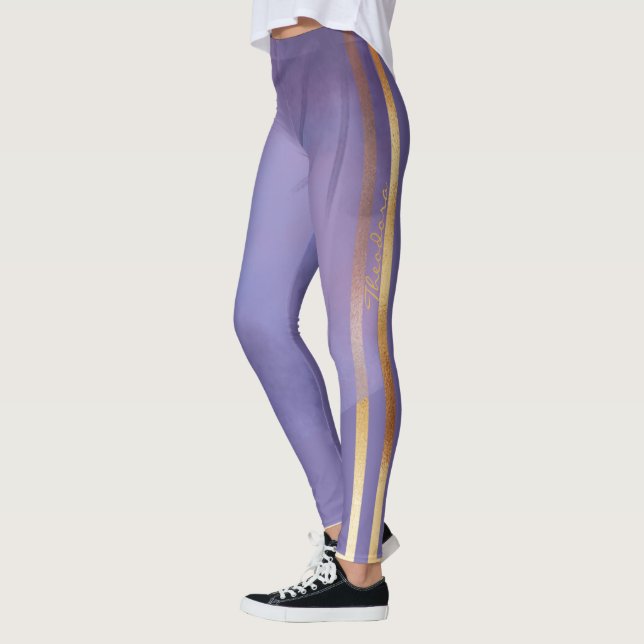 Legging Violet Floral abstrato Dourado (Esquerda)