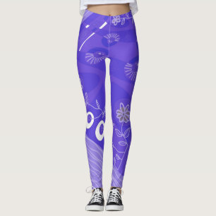 Legging Violeta de Ilustração Chintz Bohemian