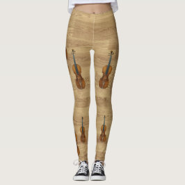 Legging Violinos de Stradivarius no olhar de madeira do
