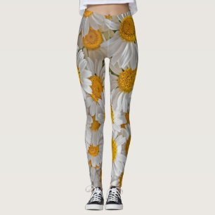 Legging Visitas Brancas: Belo Fundo Floral