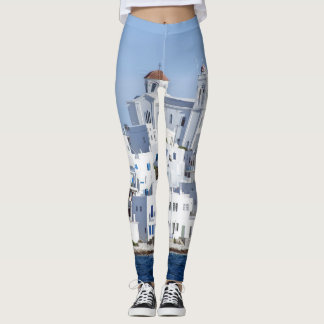 Legging Vista da Ilha de Noussa da Aldeia Paros