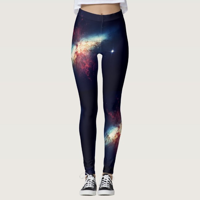 Legging Visto ativo da nebulosa azul-meia-noite (Frente)