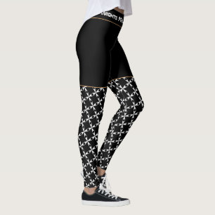 Legging visto de Moda da Cruz Vermelha de Branco e Cavalei