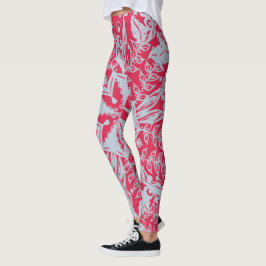 Legging Viva Magenta e Pernas Prateadas