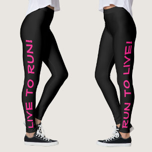 Legging Viva para Fugir! Corra ao Vivo! Cor-de-rosa preto