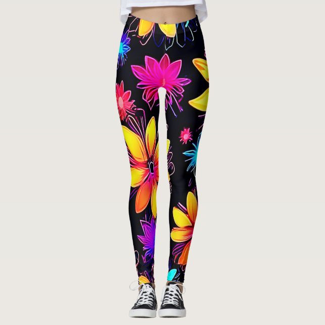 Legging Vivid Neon Floral (Frente)