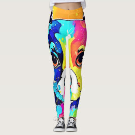 Legging Vivid Puppy Vibes Art Design