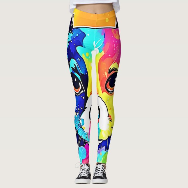 Legging Vivid Puppy Vibes Art Design (Frente)