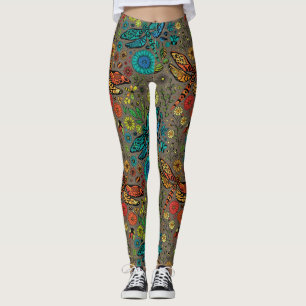 Legging Voe, voe libélula em marrom