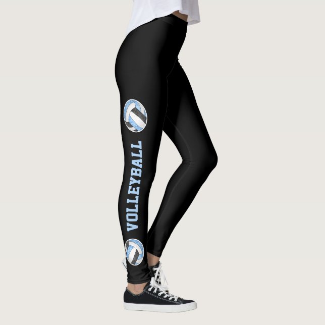 Legging Volicola azul preta com pernas para cima (Direita)