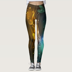 Legging Voo luminoso verde de libélula