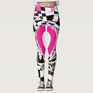Legging Vórtice Rosa: Uma Descida Xadrez