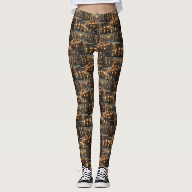 Legging Voz Festiva do Natal german shepherd (Frente)