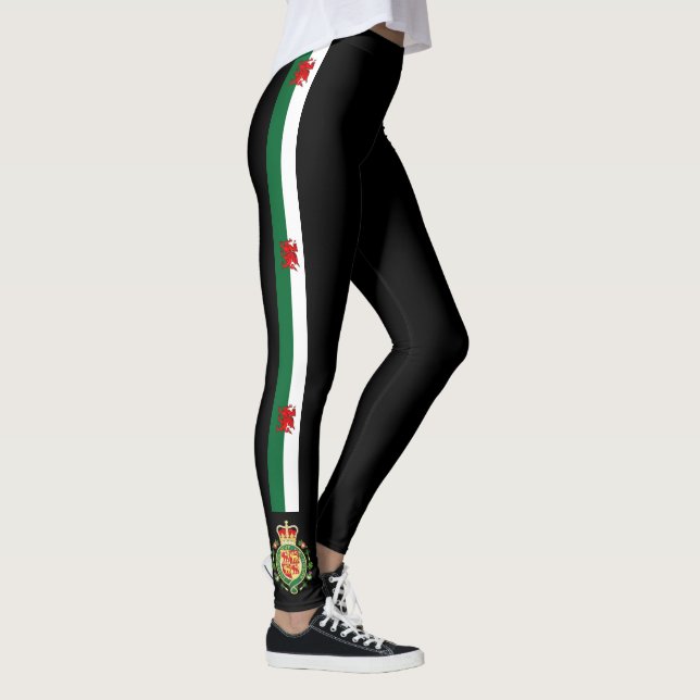 Legging Wales listra a bandeira (Direita)