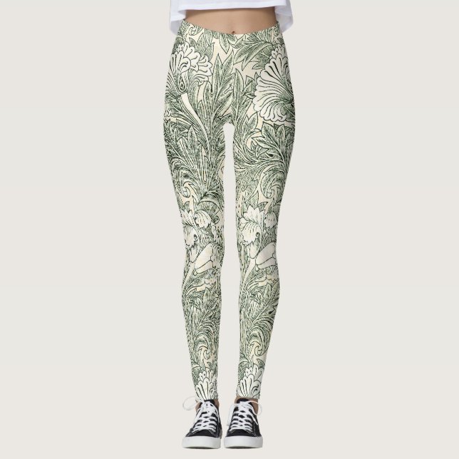 Legging Wallpaper tulip William Morris verde têxtil (Frente)