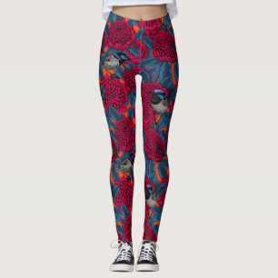 Legging Waratah Vermelho e forras-de-fada