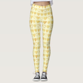 Legging Warm Cream Minimal Hearts Valentine Gift