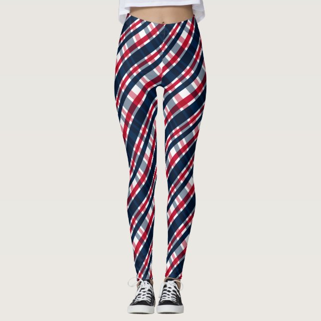 Legging Washington Sports Fan Blue White Xadrez (Frente)