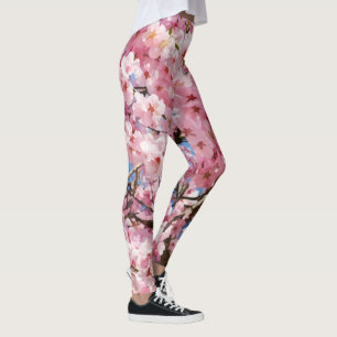 Legging Watercolor Cherry Blossoms