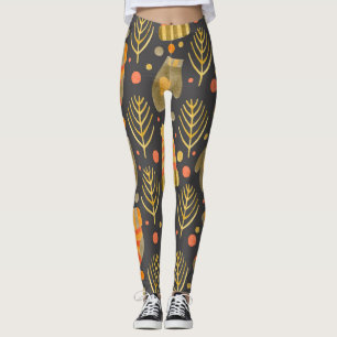 Legging Watercolor Natal: Padrão Festivo Sem Costura.
