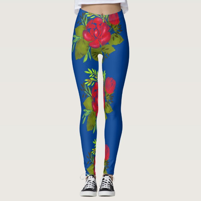 Legging Watercolor Peonies Folk (Frente)