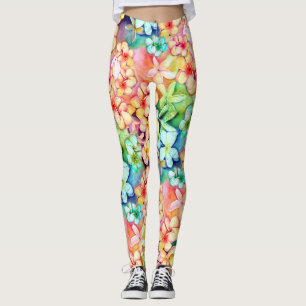 Legging Watercolor Plumeria Hawaii