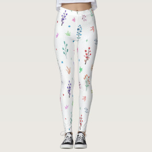 Legging Watercolor Wildflowers