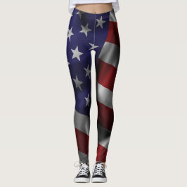 Legging Waving USA Flag