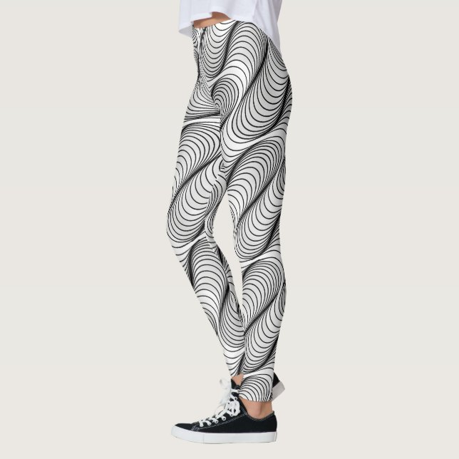 Legging Wavy Optical Illusion Pattern | Seamless Abstract  (Esquerda)