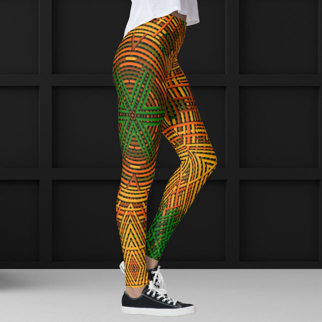 Legging Weave Mandala Amarelo Laranja e Verde (Criador carregado)