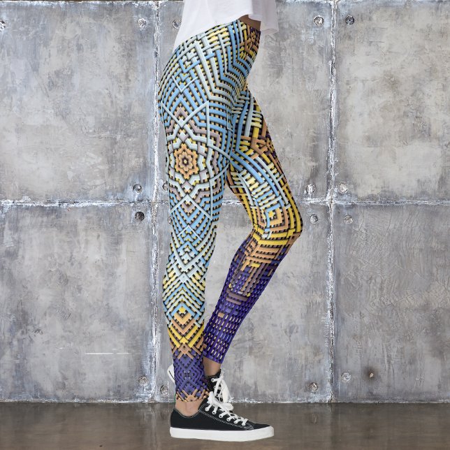 Legging Weave Mandala Blue e Amarelo (Criador carregado)